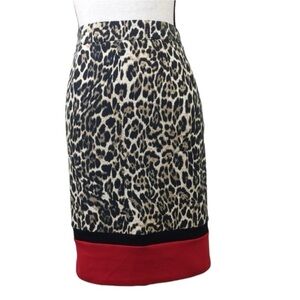 EUC Rafaella Animal Print Skirt. Black/Tan sz 10.